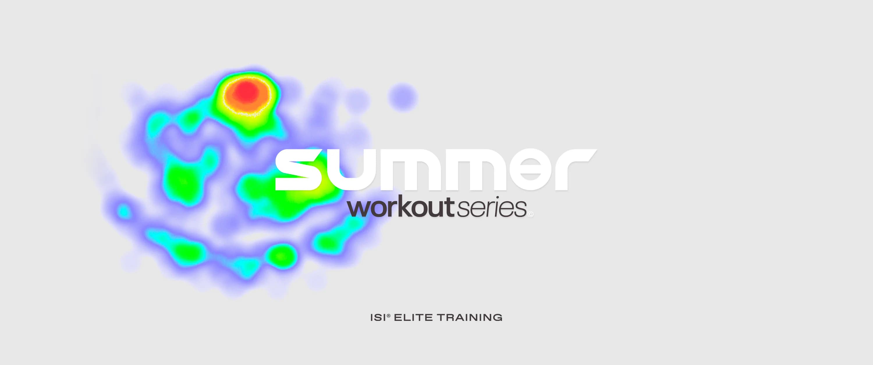 Summer Workout Series identity with heat-map graphics for ISI Elite Training