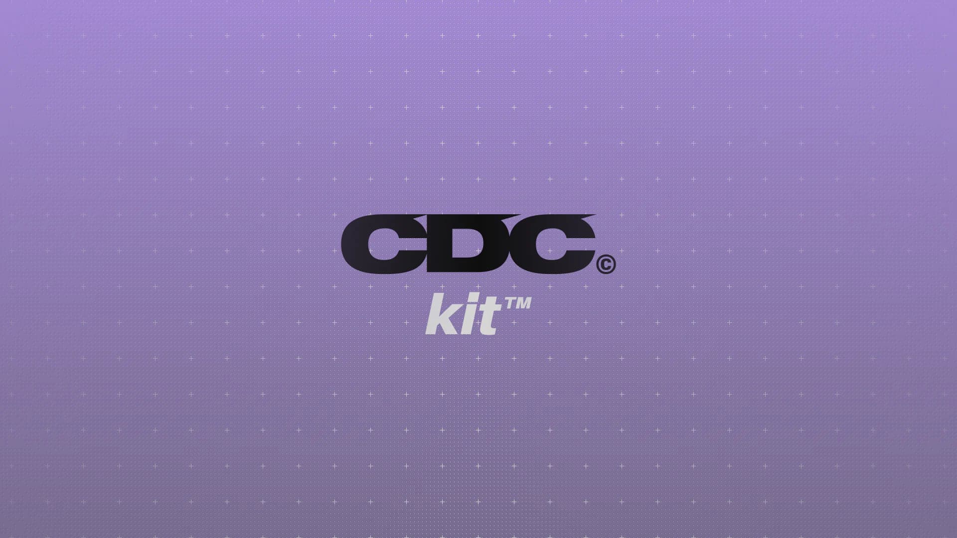 CDC Kit logo on a purple patterned background