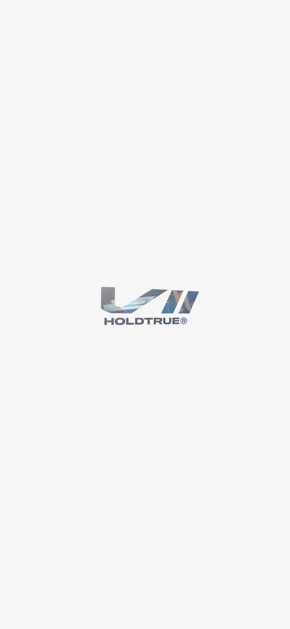Hold True logo centered on a tall white poster