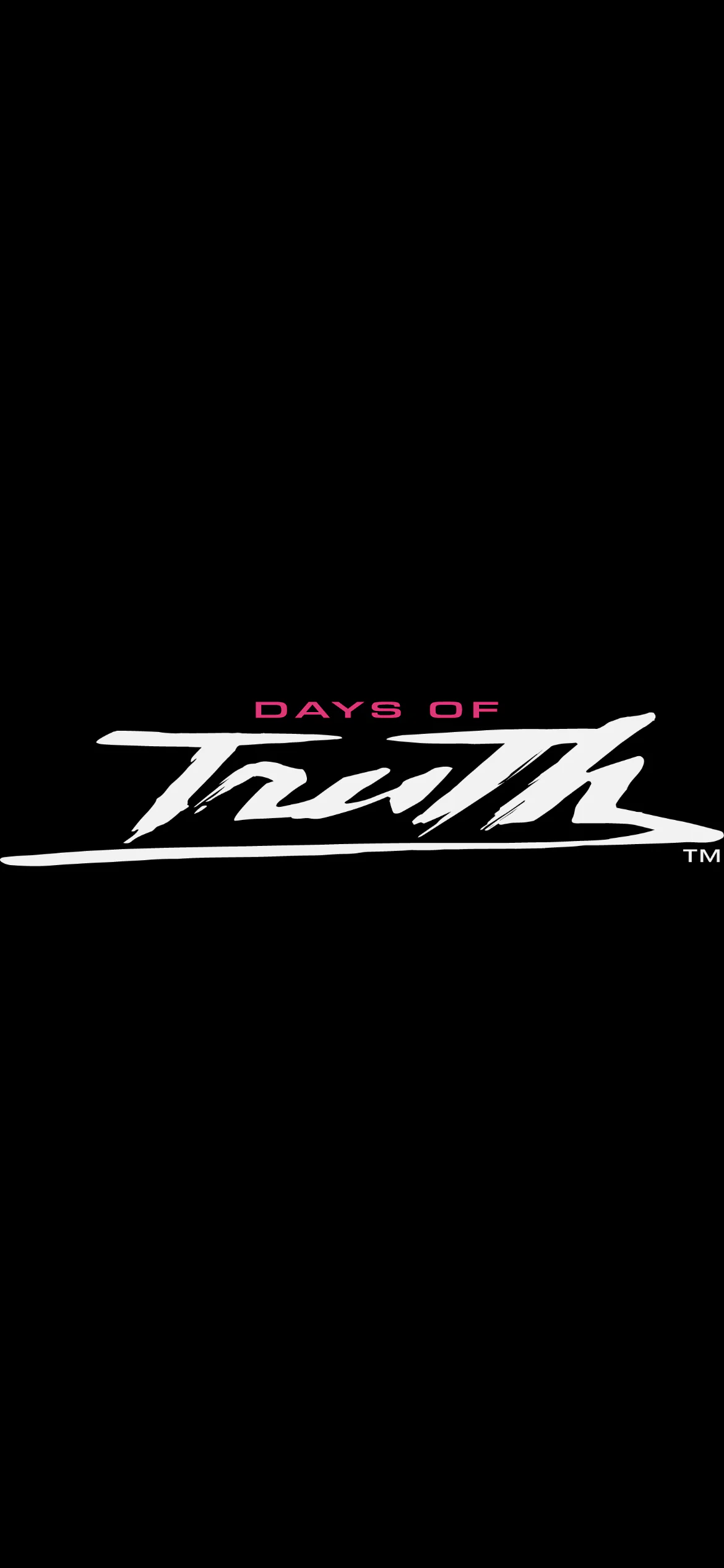 White Truth script logo on a tall black poster