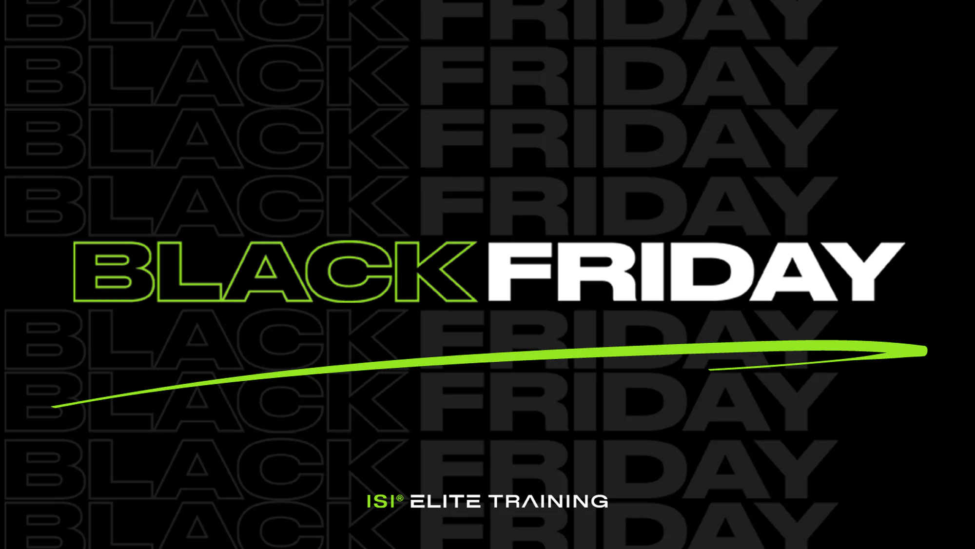 Black Friday fitness campaign in black and fluorescent green