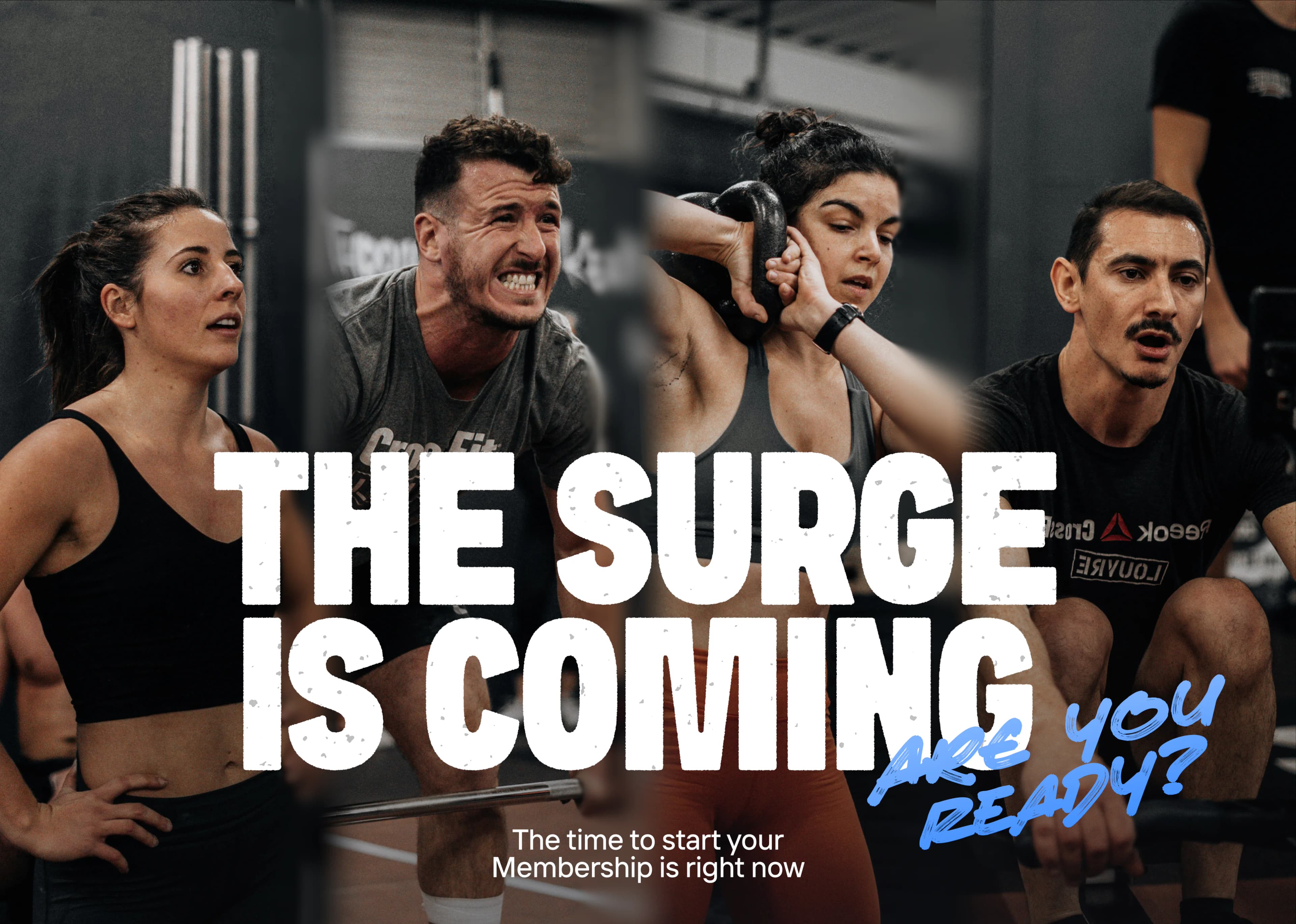 The Surge Is Coming fitness membership campaign with athletes